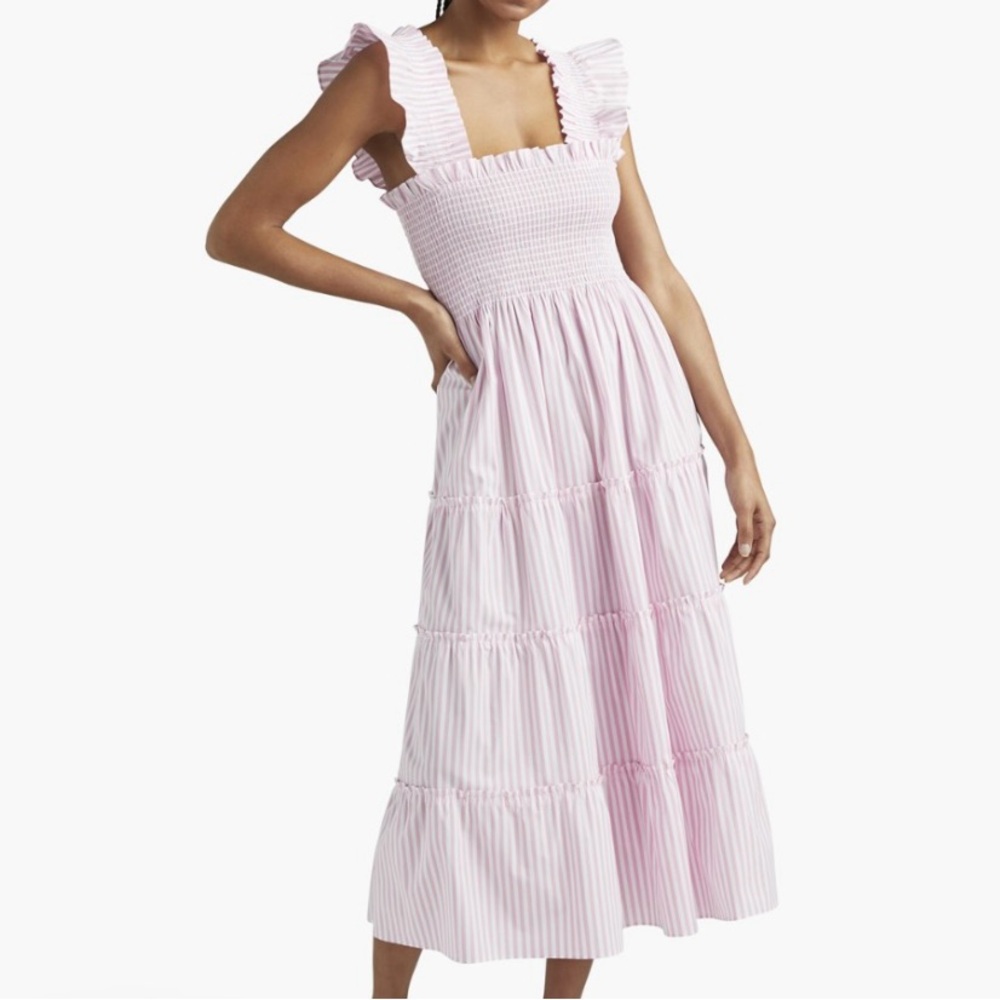 Hill House Pink and White Stripe Ellie Nap Dress XS EUC